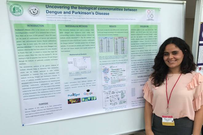María Fernanda Carrera, del Departamento de Biología, fue premiada durante la Annual Biomedical Research Conference for Minority Students por su afiche. Suministrada