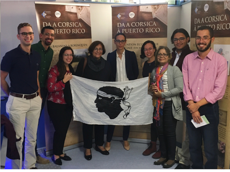 La delegación que representó al RUM en la Universidad de Córcega, compuesta por los estudiantes colegiales y las doctoras Marie J. Paoletti Casablanca, Lizzette M. Ocasio Cruz y Laetizia Castellani, de la institución anfitriona. (Suministrada)