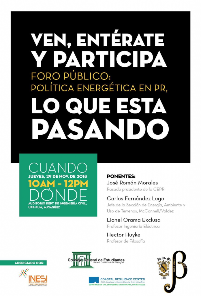 Panel: Política Energética de Puerto Rico