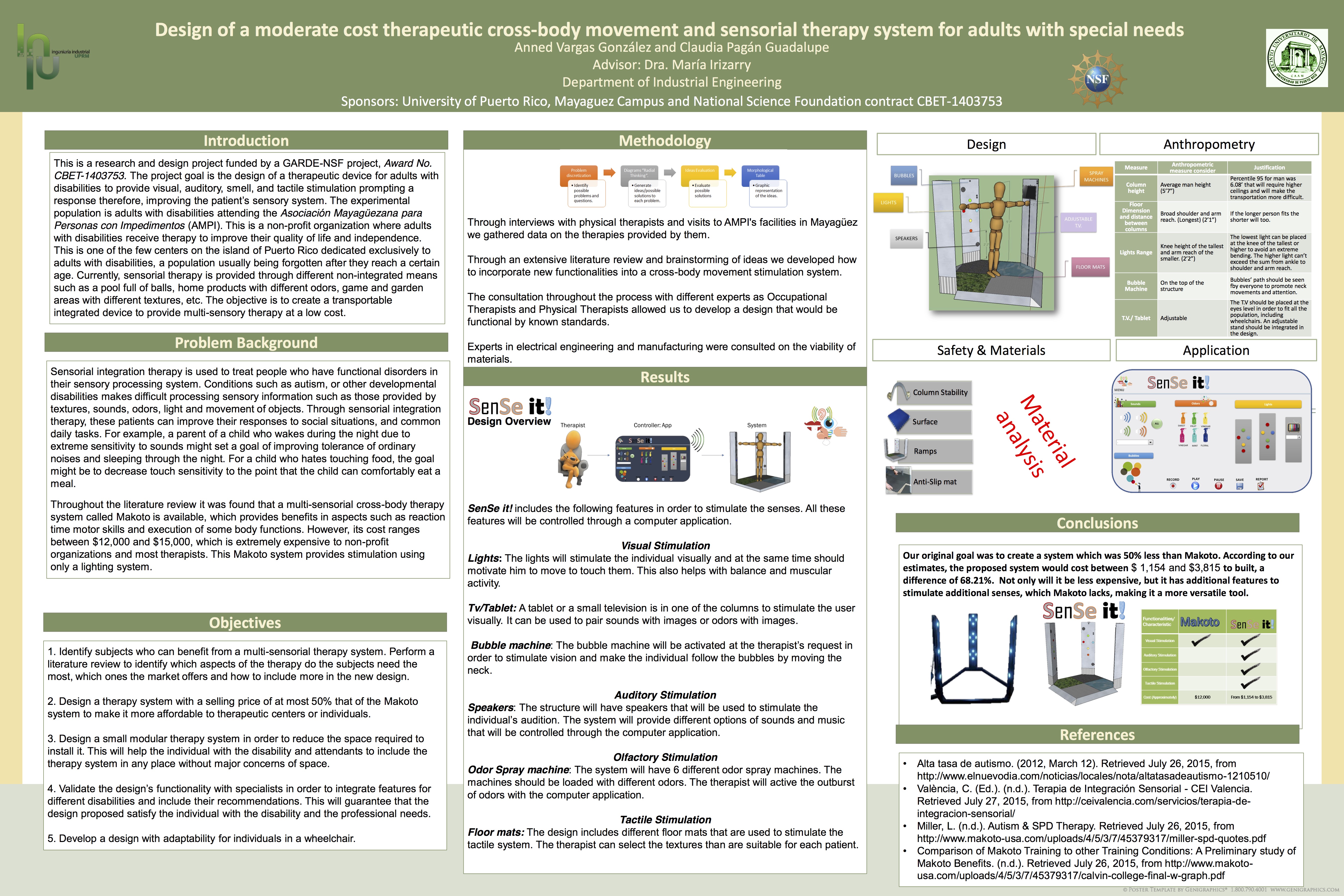 Design of a cost-effective therapeutic cross-body movement and sensorial therapy system for adults with special needs (poster) Design of a cost-effective therapeutic cross-body movement and sensorial therapy system for adults with special needs (poster)