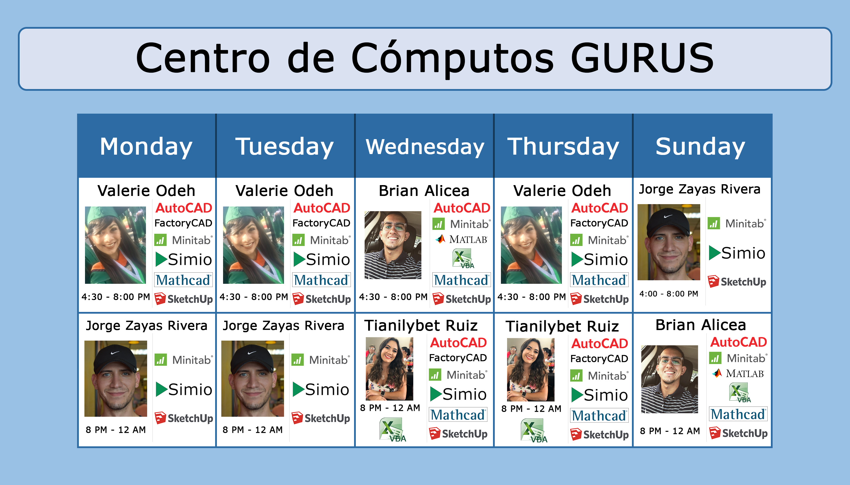 Horario GURUS del Centro de Computos