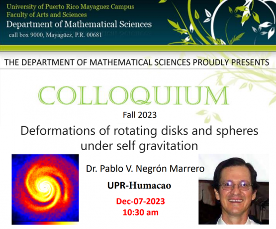 Cartel charla "Deformations of rotating disks and spheres under self gravitation"