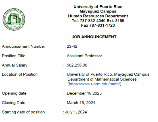 Job Announcement 23-42