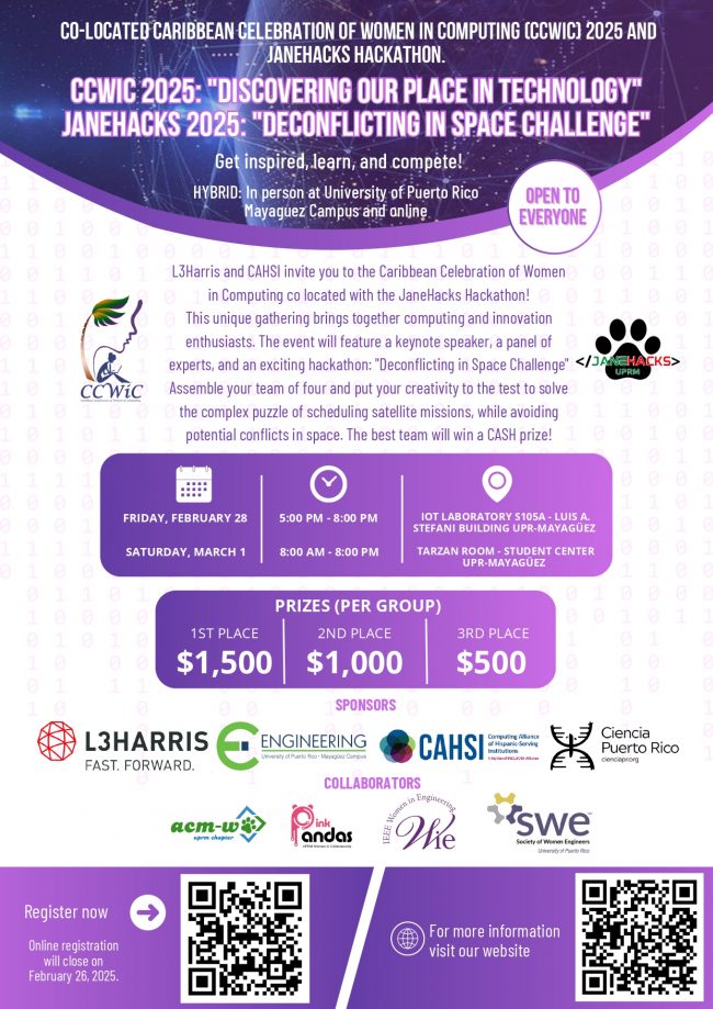 Flyer CCWiC and JaneHacks 2025