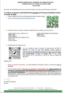Instrucciones compra de libros Mate Verano 2025