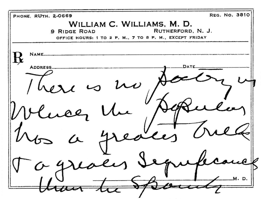 Comments on the William Carlos Williams Biennial