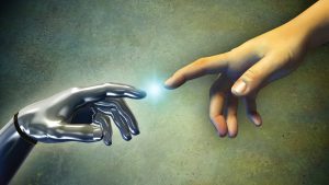 Hands touching