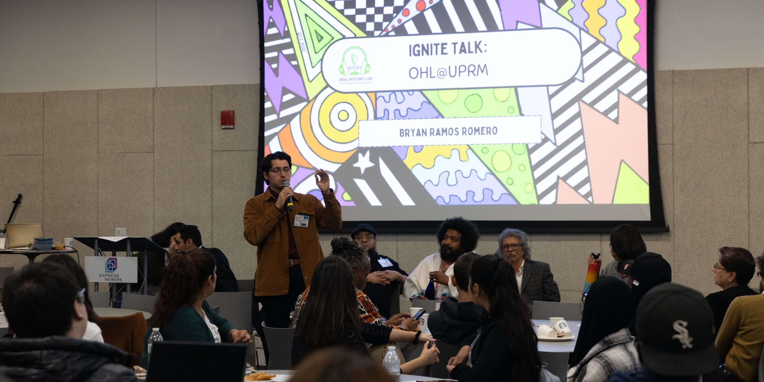 HALConvening2023_Day2_358 Bryan Ramos Romero delivers an Ignite Talk at the 2023 Humanities Action Lab National Convening