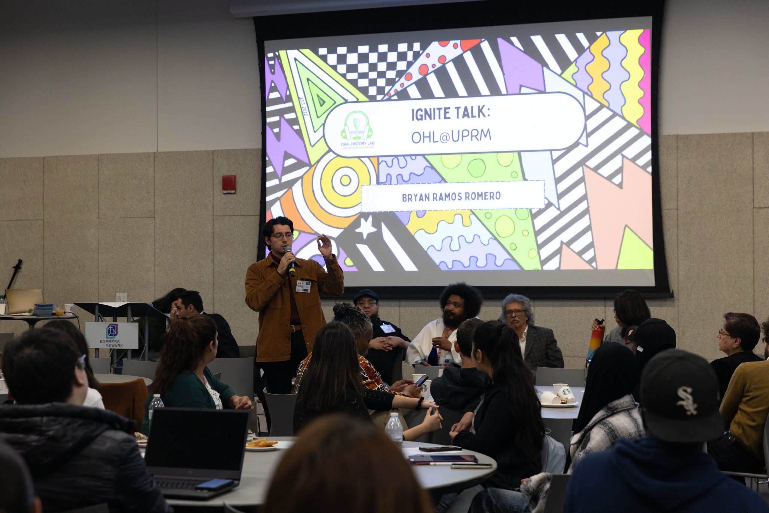 Bryan Ramos Romero delivers an Ignite Talk at the 2023 Humanities Action Lab National Convening