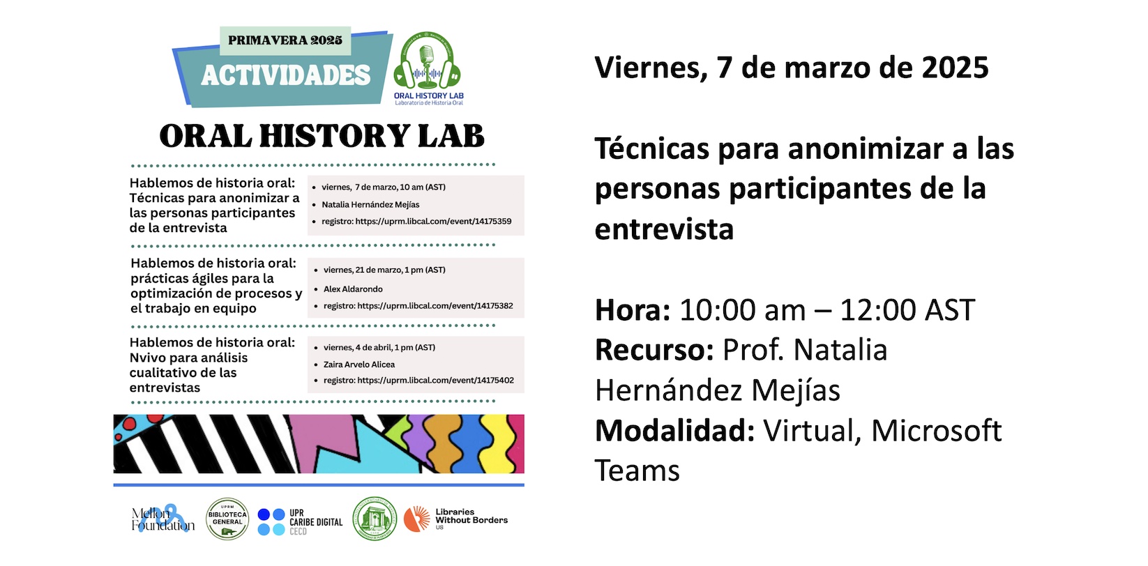 Hablemos de historia oral: Técnicas para anonimizar a las personas participantes de la entrevista