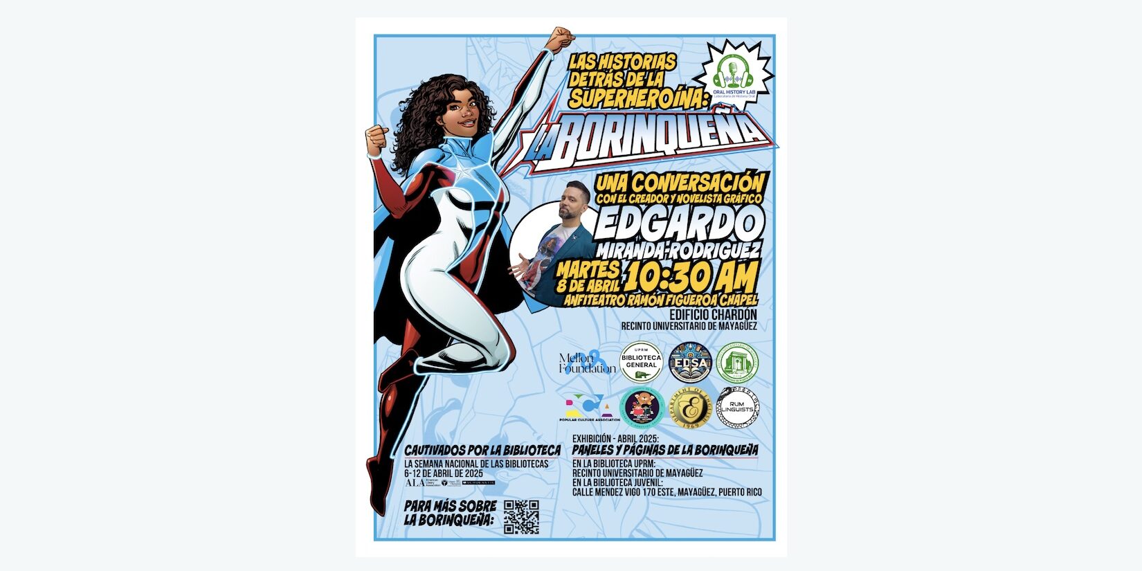 El creador de La Borinqueña, Edgardo Miranda-Rodríguez, en el evento de OHL el 8 de abril