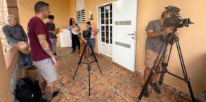 Filming and interviewing in Rubias, Yauco