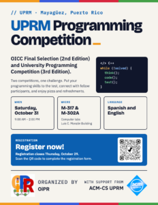 Promo en inglés competencia de programación UPRM 2026