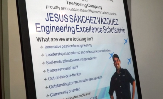 Jesús Sánchez se destacó tanto en sus años de estudiantes como en el tiempo que laboró en Boeing. Foto captura Prensa RUM Beca Jesús Sánchez