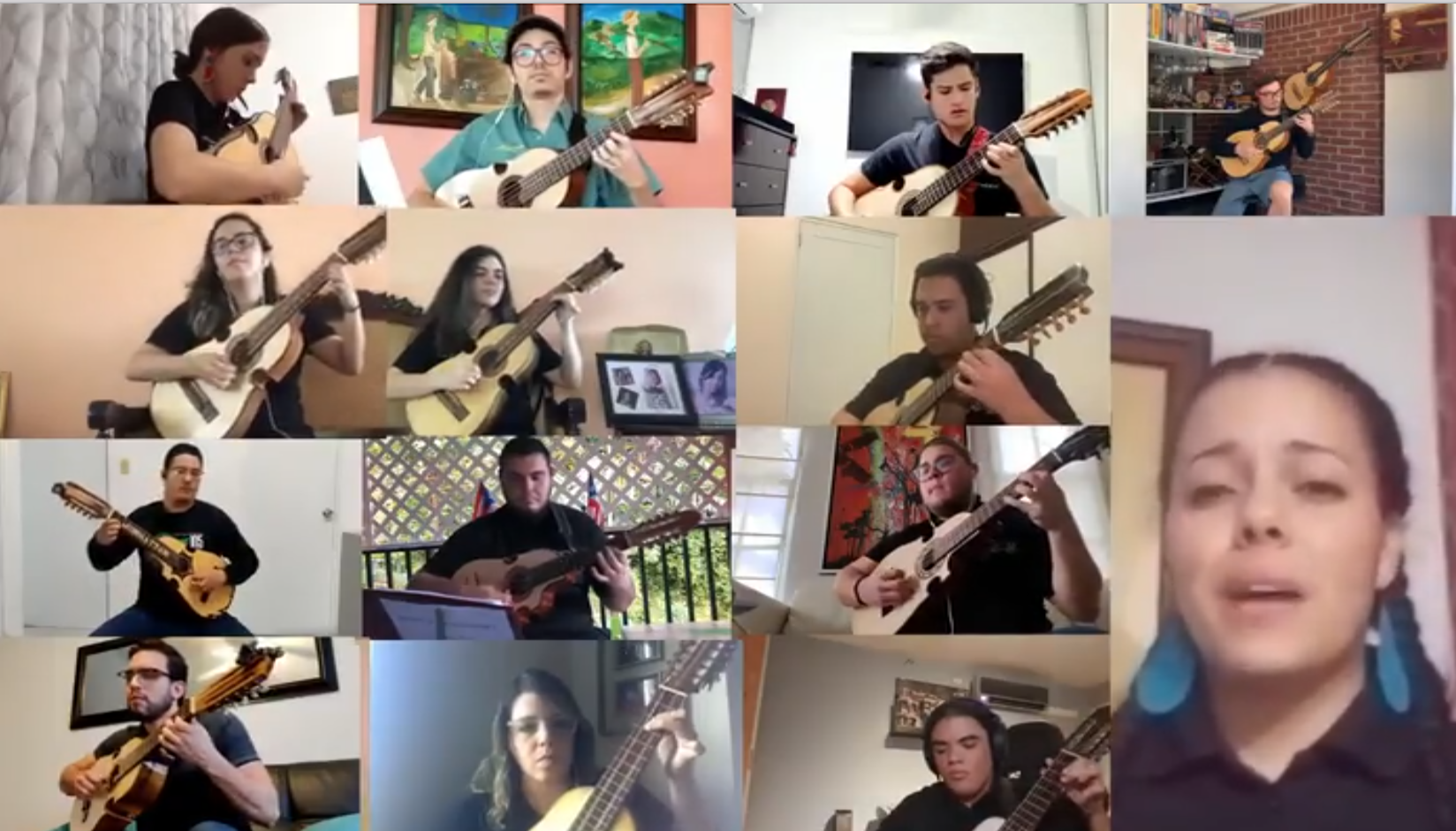 La Orquesta de Cuerdas hizo un junte musical para interpretar Boricua en la Luna. Foto Captura Orquesta de Cuerdas