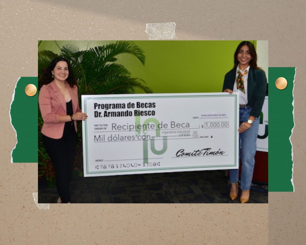 Las estudiantes Zairelys Andrea Reyes Rivera y Zulma Acevedo Figueroa, ambas destacadas por su desempeño académico en el Departamento de Ingeniería Industrial (ININ) del Recinto Universitario de Mayagüez (RUM), recibieron la primera beca de $1,000 instituida en honor al doctor Armando Riesco, cuyo legado docente se aspira a que permanezca latente a través de esta ayuda económica para contribuir al futuro de las próximas generaciones de profesionales.