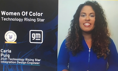 La exalumna colegial Carla Pamela Puig Mojica, egresada del Departamento de Ingeniería Mecánica (INME) del Recinto Universitario de Mayagüez (RUM), recibió el premio Women of Color (WOC) Technology Rising Star, que otorga a nivel nacional en Estados Unidos, la entidad Career Communication Group, Inc. La entrega del galardón ocurrió durante la conferencia Women of Color in Technology STEM, que se celebró en Detroit, Michigan el pasado mes.