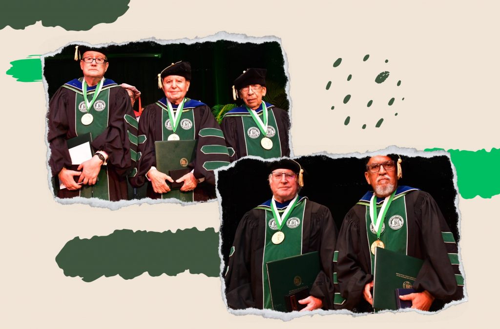 El Recinto Universitario de Mayagüez (RUM) de la Universidad de Puerto Rico (UPR), reconoció a cinco catedráticos con los títulos de Doctor Honoris Causa y Profesor Emeritus de la UPR.