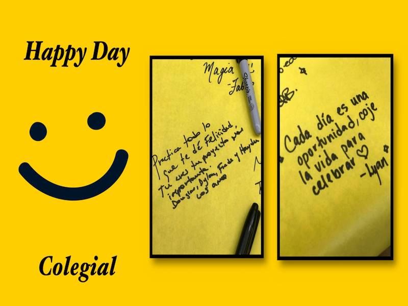 En la imagen aparece una foto de color amarillo y en su interior muchas fotos pequeñas de diferentes momentos del evento.