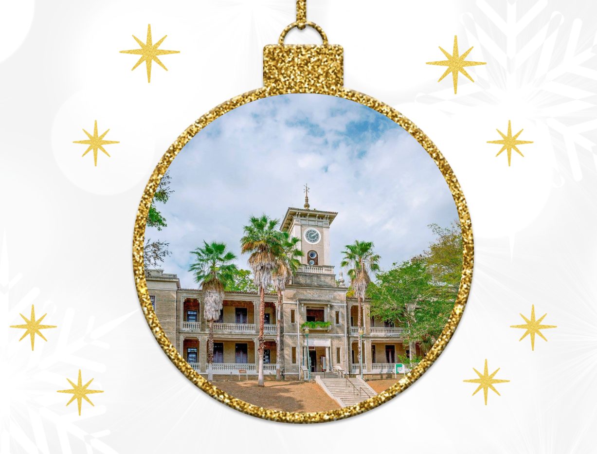 Imagen de adorno navideño mostrando el Edificio José de Diego