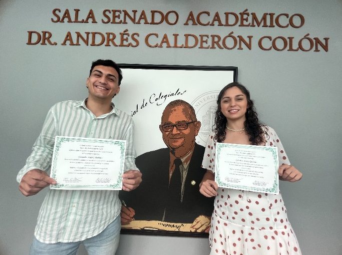 Los más recientes recipientes de la beca, en su edición del 2023, fueron los estudiantes Giancarlos Irizarry Martínez, de Ingeniería Eléctrica; y Gabriela Sofía Matías Quiñones, de Ingeniería Mecánica. Prensa RUM