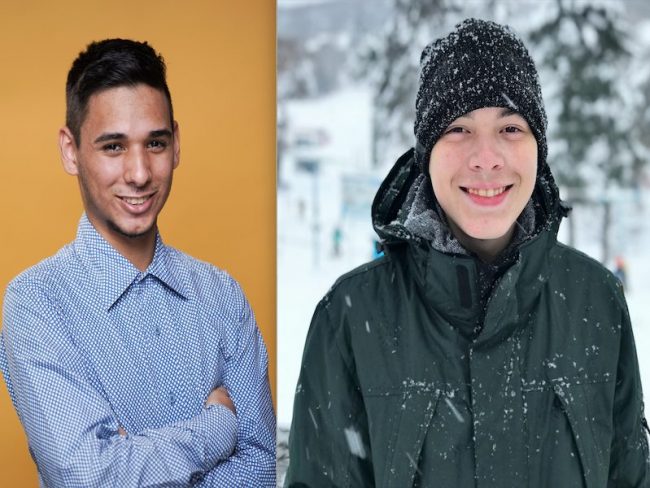 Los colegiales Oniel A. Plaza Pérez y Sebastián Estrada López recibieron la beca Nike. Ambos son estudiantes de la doctora Nayda G. Santiago, catedrática del Colegio de Ingeniería. Suministrada Los colegiales Oniel A. Plaza Pérez y Sebastián Estrada López recibieron la beca Nike. Ambos son estudiantes de la doctora Nayda G. Santiago, catedrática del Colegio de Ingeniería. Suministrada