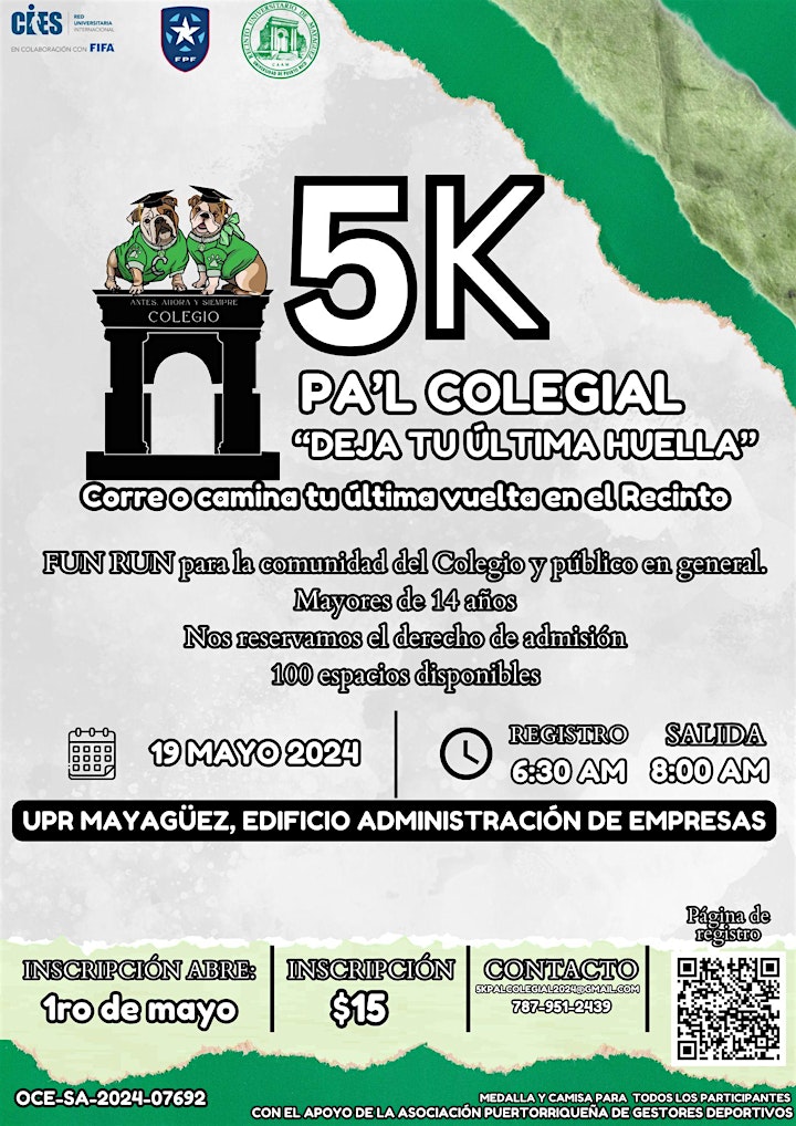 domingo, 19 de mayo de 2024 6:00 a.m. Edificio de Administración de Empresas UPRM