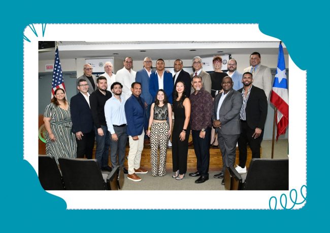 Blue Bordered Geometric Shapes Blank Page A4 Document