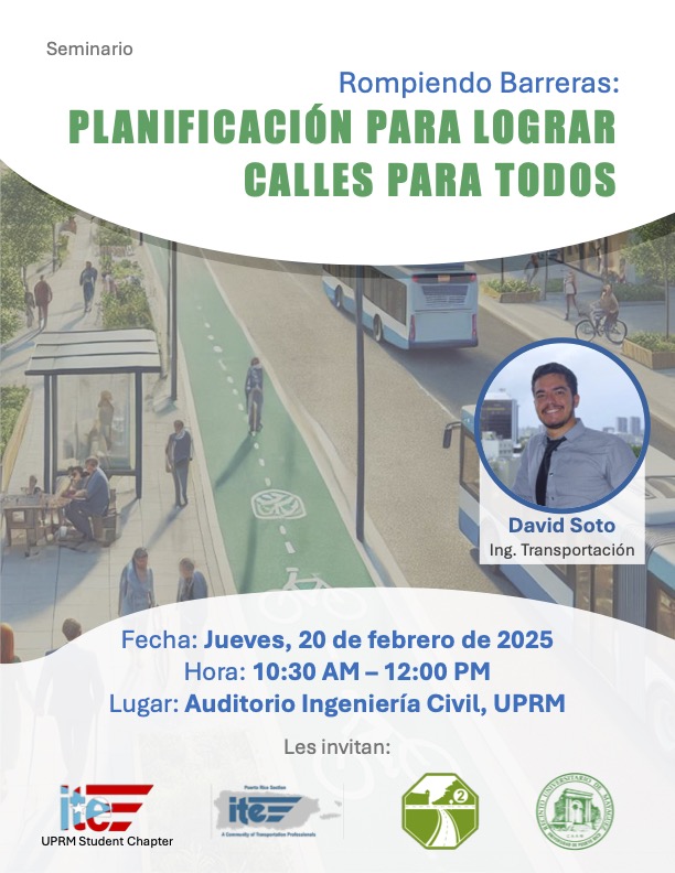 afiche del seminario sobre Calles Completas
