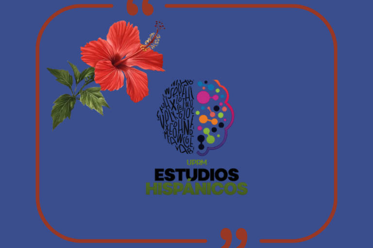 Logo de Estudios Hispánicos con una flor maga.