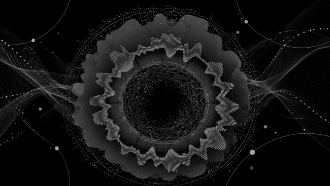 Monochrome Cosmic Data Mandala