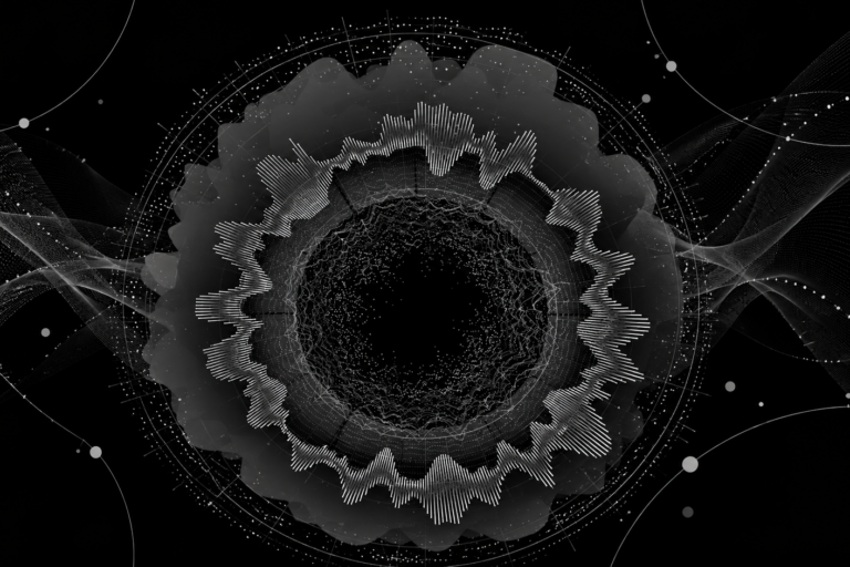 Monochrome Cosmic Data Mandala