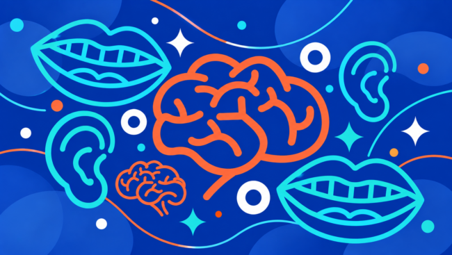 Neon Brain and Senses Abstract Poster