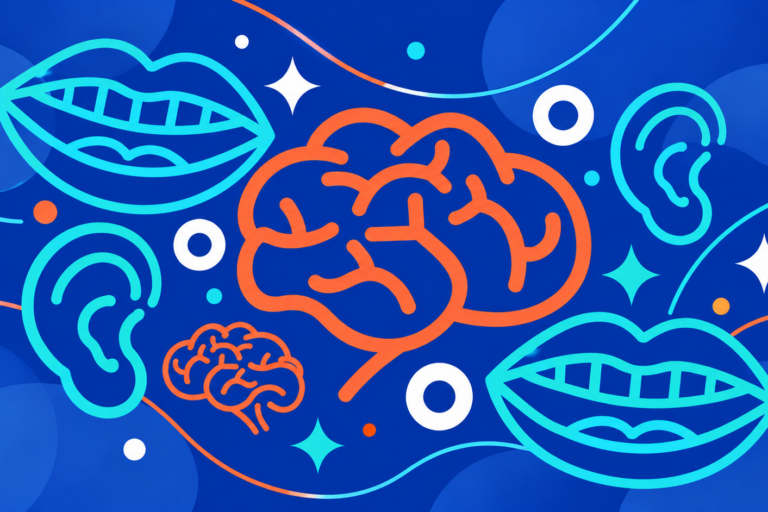 Neon Brain and Senses Abstract Poster