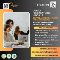 Curso Preparatorio hacia la Certified Associate in Project Management (CAPM) y Project Management Professional (PMP)