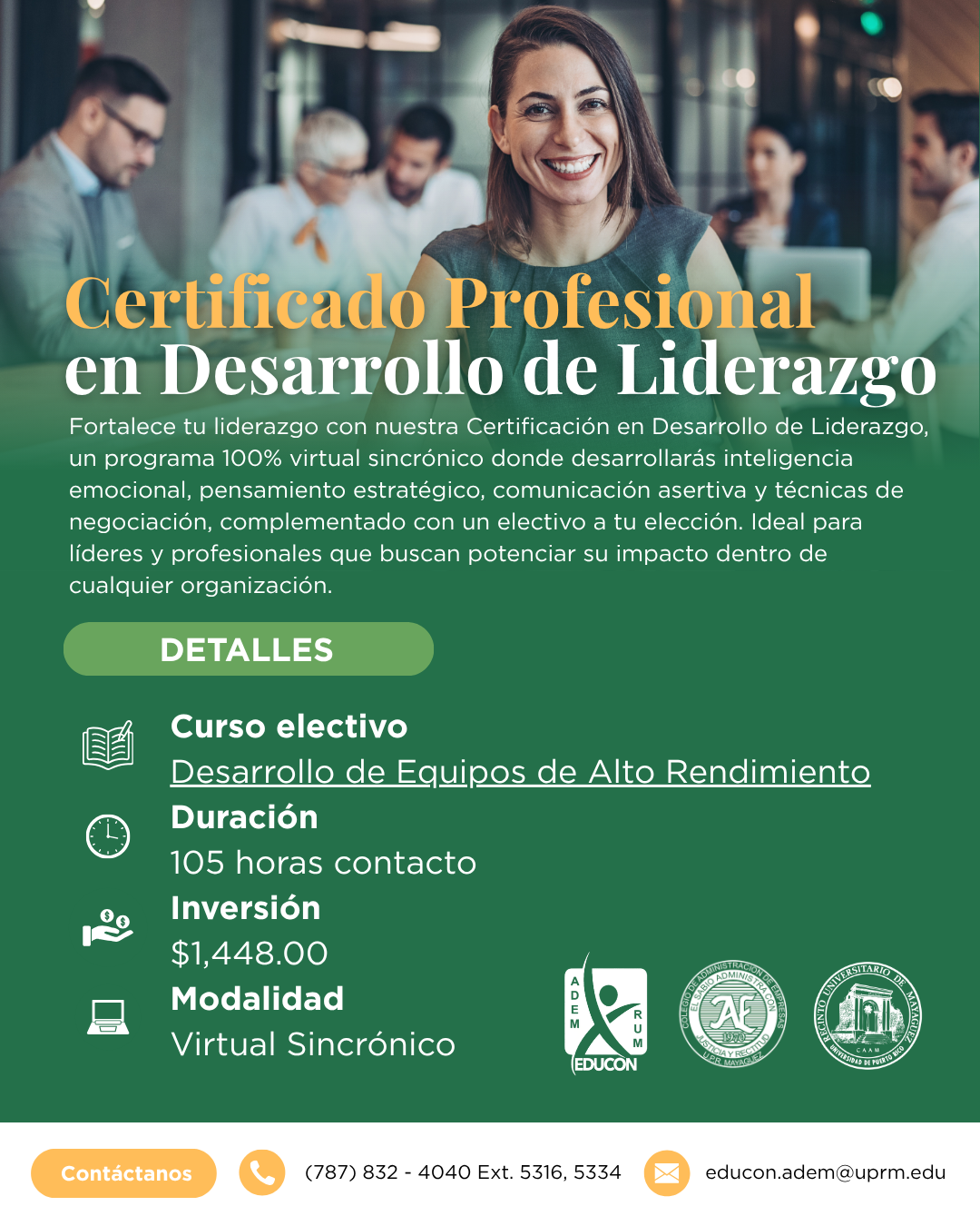 Certificado Profesional en Desarrollo de Liderazgo | Electiva: Desarrollo de Equipos de Alto Rendimiento