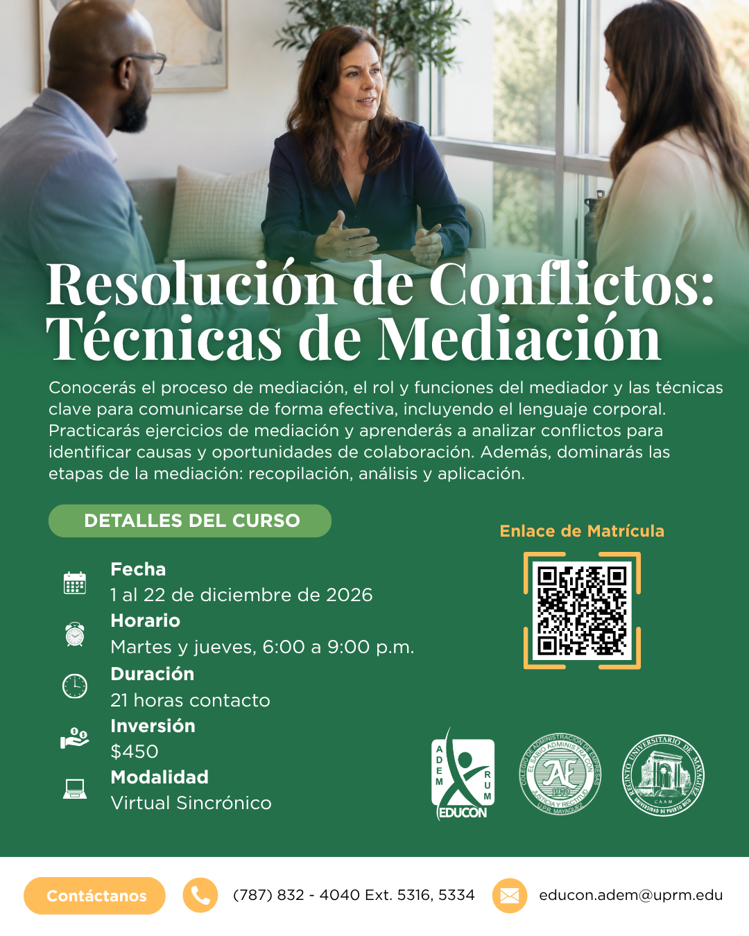 Curso Resolución de Conflictos: Técnicas de Mediación