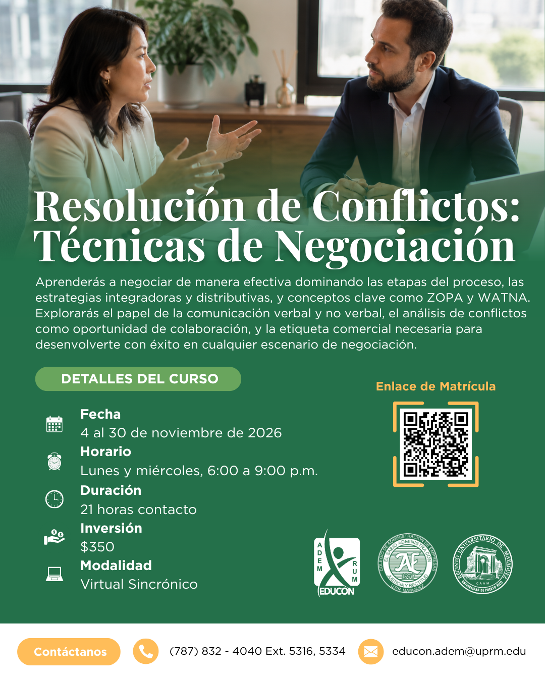 Curso Resolución de Conflictos: Técnicas de Negociación