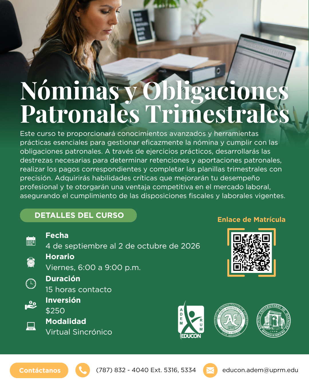 Curso Nóminas y Obligaciones Patronales Trimestrales