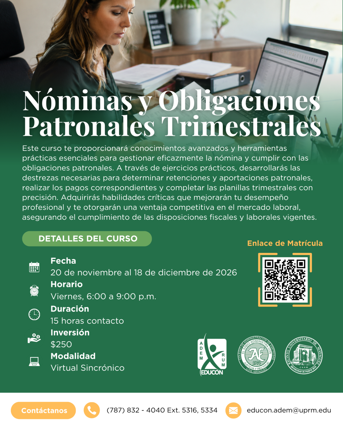 Curso Nóminas y Obligaciones Patronales Trimestrales