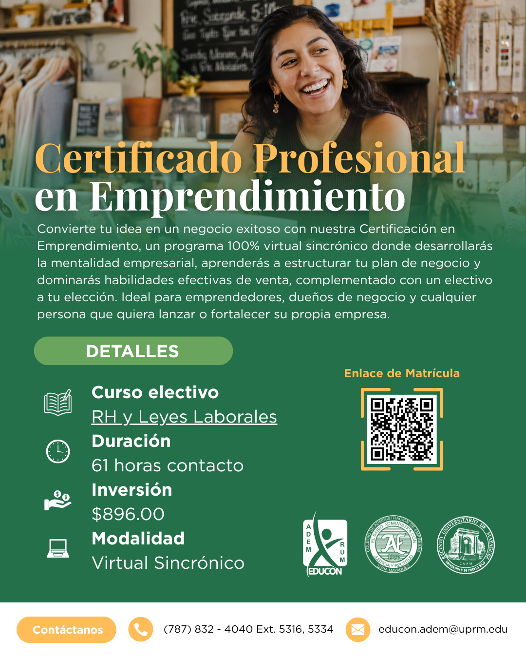 Certificado Profesional en Emprendimiento | Electiva: Recursos Humanos y Leyes Laborales
