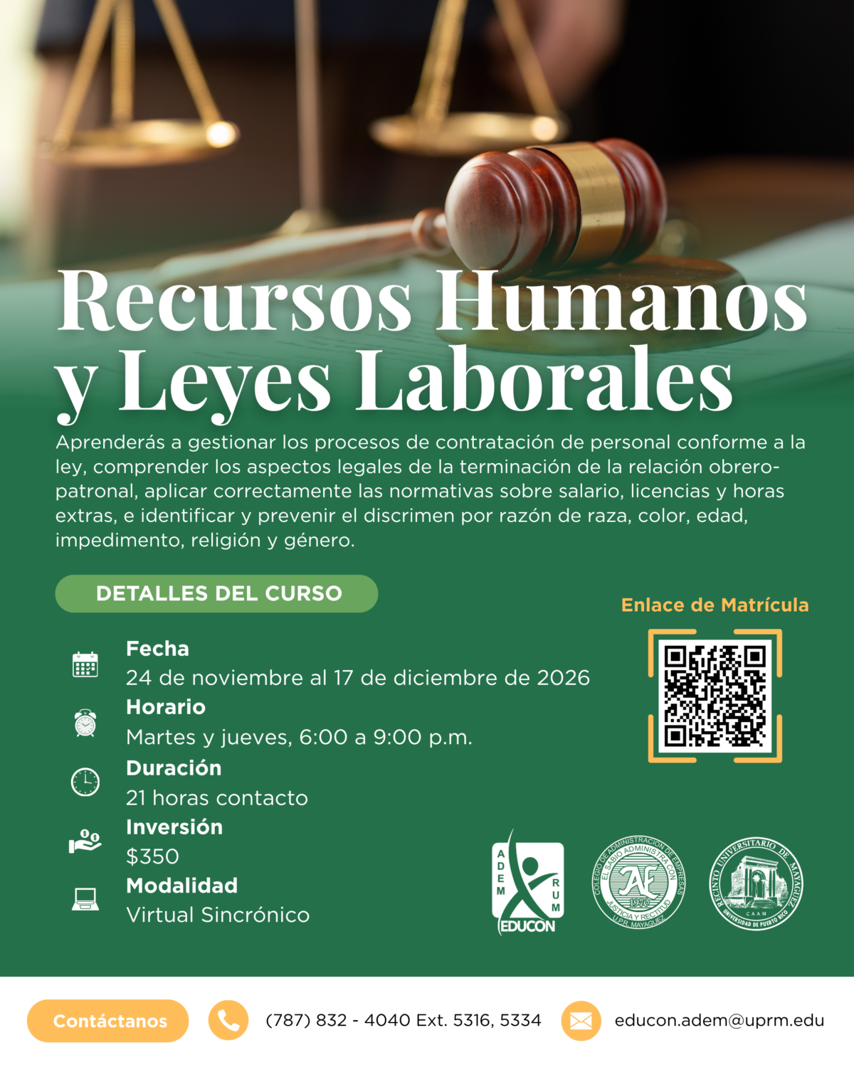 Curso Recursos Humanos y Leyes Laborales