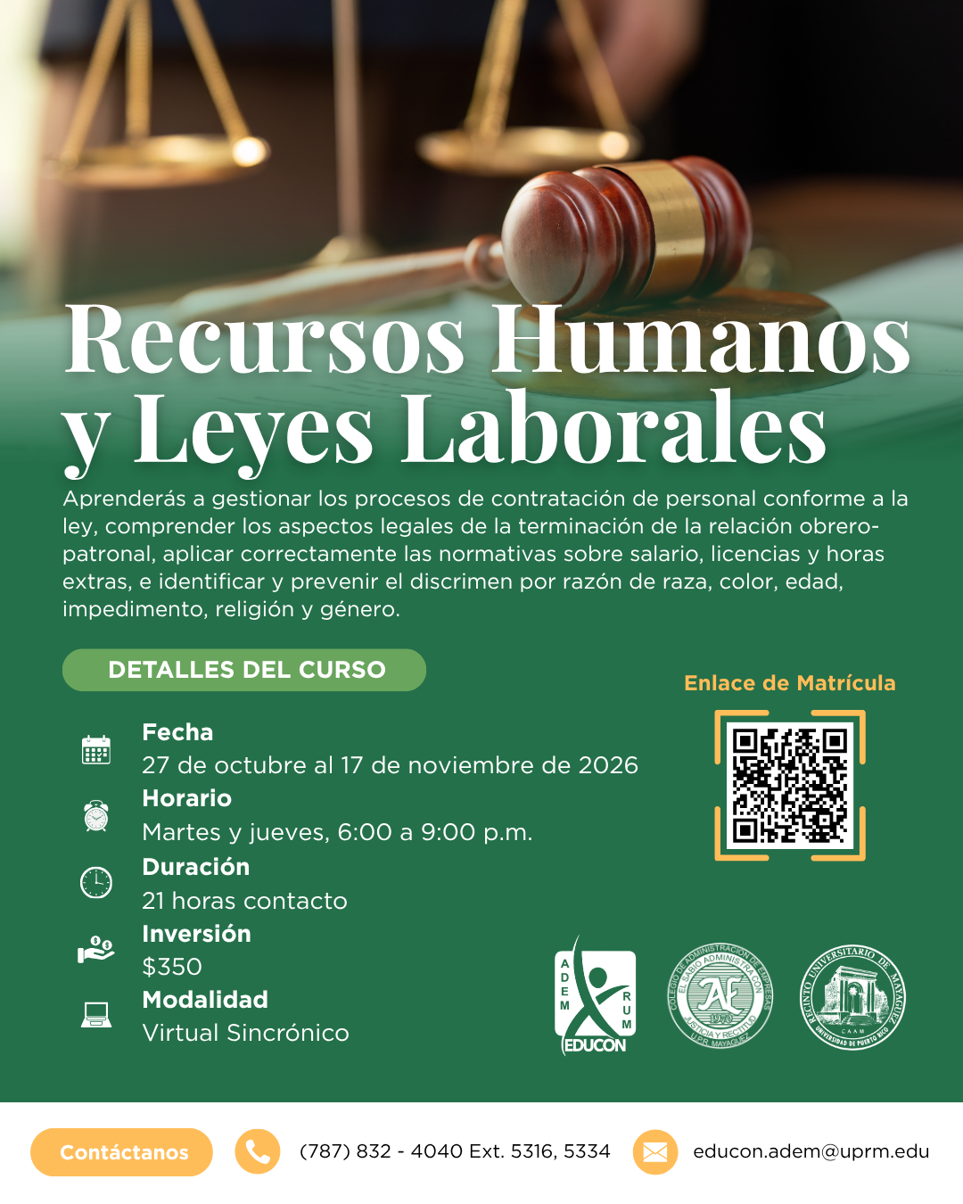 Curso Recursos Humanos y Leyes Laborales