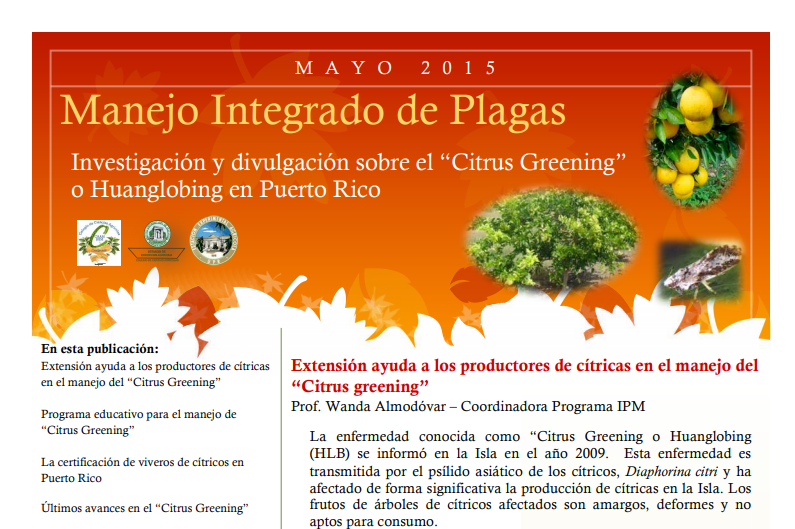 Manejo integrado de las plagas: Citrus Greening