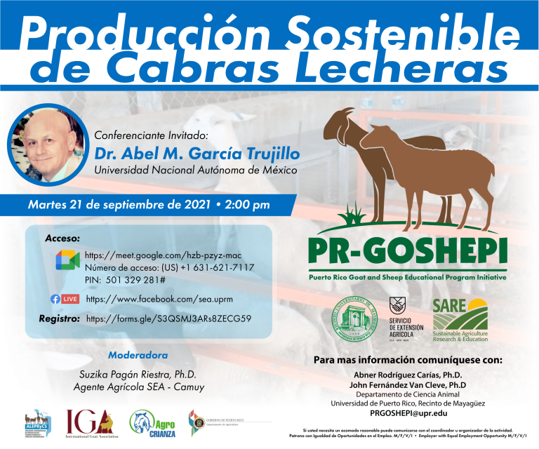Conferencia 1. Producción Sostenible de Cabras lecheras – Sept. 21-1 Conferencia 1