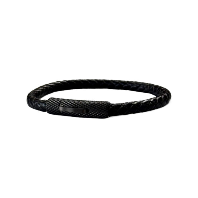 Pulsera Piel Negra - Sencilla
