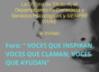 Foro “Voces que Inspiran, Voces que Claman, Voces que Ayudan” 29 de abril de 2025 de 10:30 a.m. a 12:00 m.d. en la Sala de Junta del Senado y Junta del RUM.