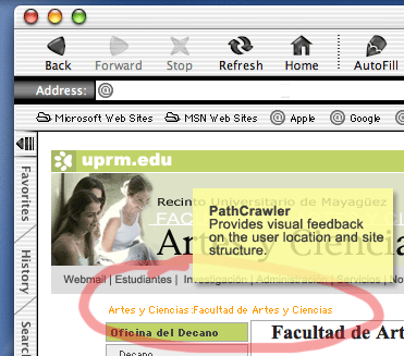 Image of a webpage using the path crawler